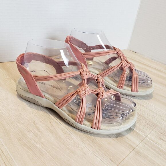 skechers Shoes - Skechers Reggae Slim Pink Sandals Women’s Size 5 Memory Foam Crisscross Stretch